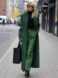 Luxury Women Casual Long Color warm woolen Coat