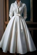 Elegant women Retro fashion dress , stand collar, V-neck, party evening Maxi dress